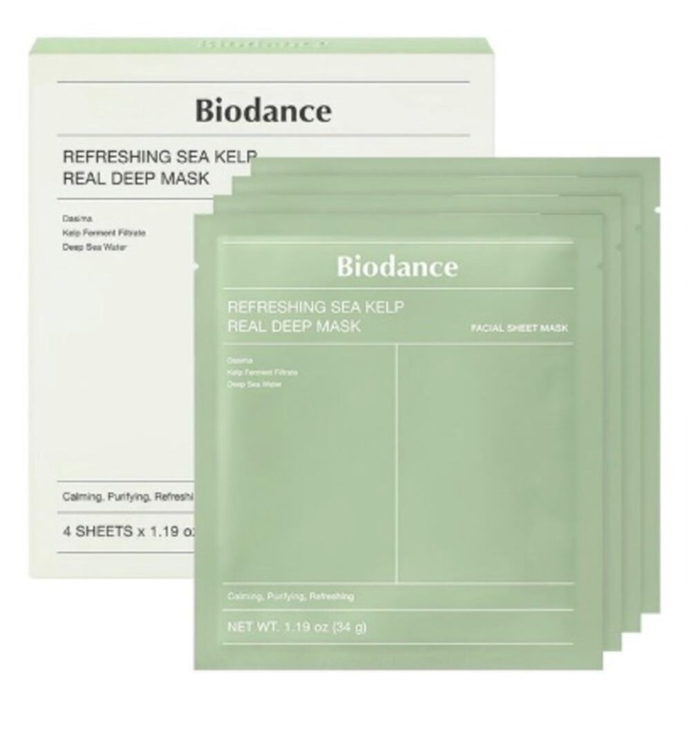 Biodance Refreshing Sea Kelp Real Deep Mask - 4 pack for Calming & Sebum Control